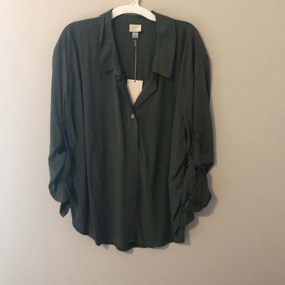 Army green, comfortable blouse